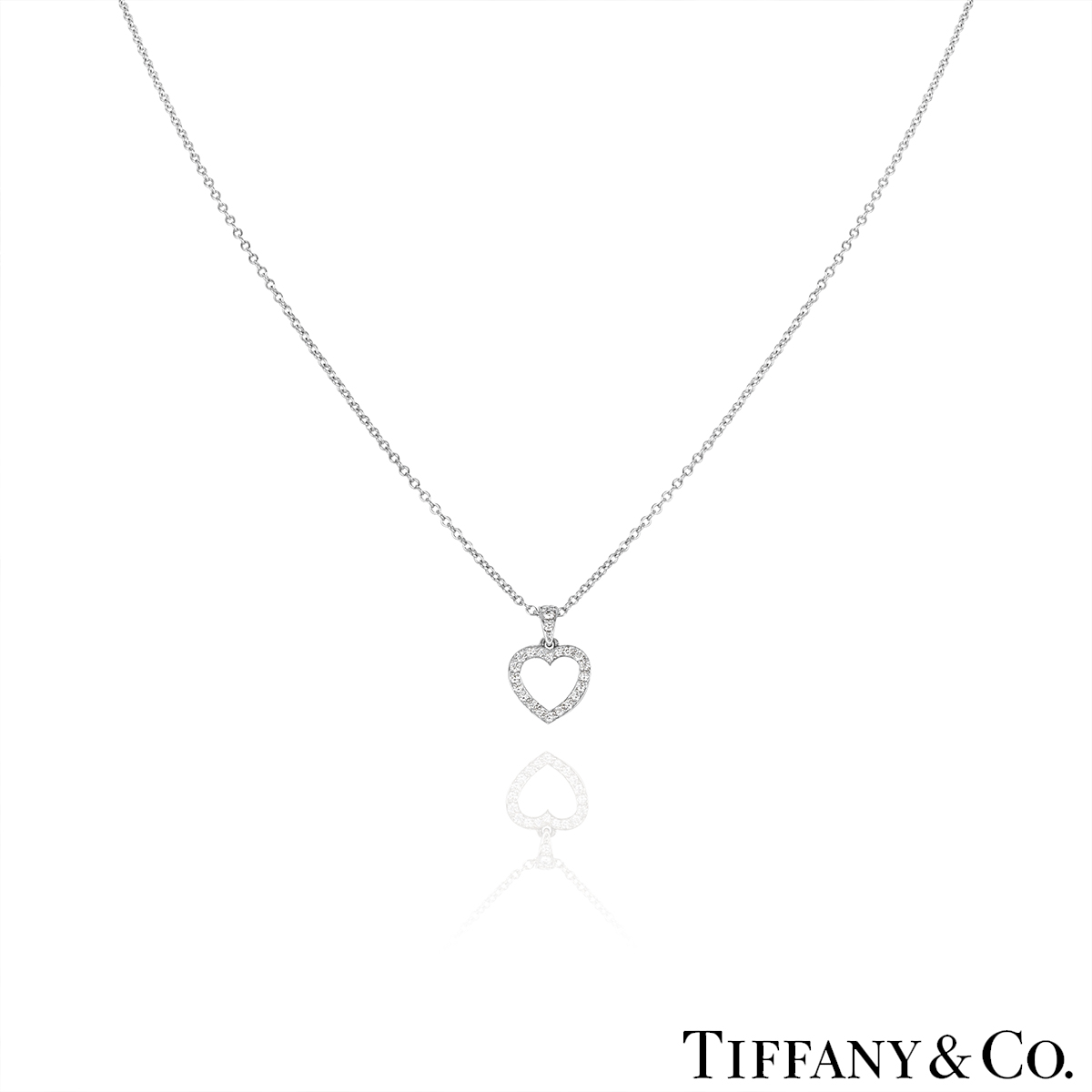 Tiffany & Co. Platinum Diamond Heart Pendant